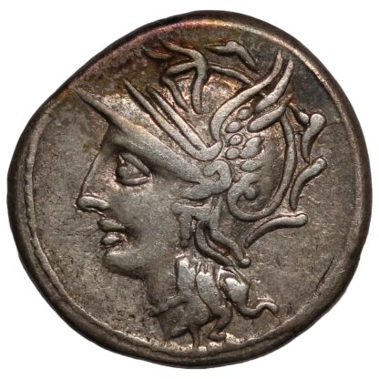 Ancient Roman Republican Silver Coin L. Appuleius Saturninus 104 BC AR Denarius - Image 2