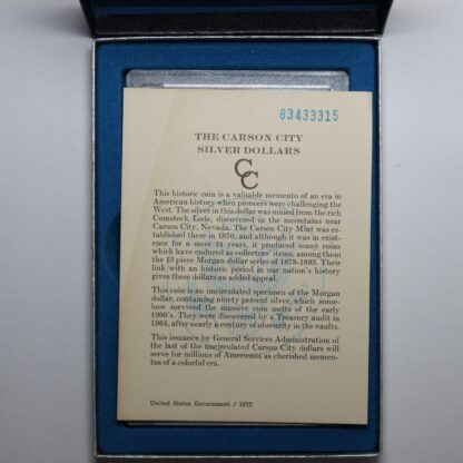 United States 1883-CC GSA Morgan $1 Uncirculated Silver Dollar Coin w Box & Cert - Image 3