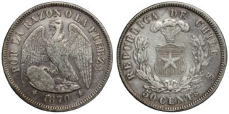 Chile 1870-So 50 Centavos