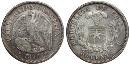 Chile 1870-So 50 Centavos