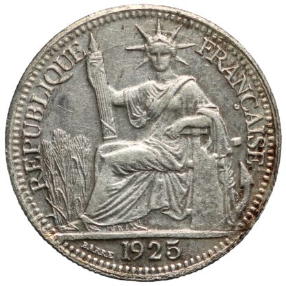 French Indo-China 1925-A 10 Cents Paris Mint KM# 16.1 World Silver Coin - Image 2