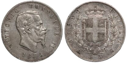 Italy 1875 5 Lire