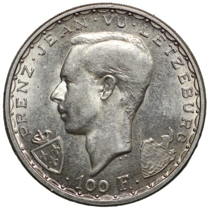 Luxembourg 1946 100 Francs John the Blind KM# 49 World Silver Coin - Image 2