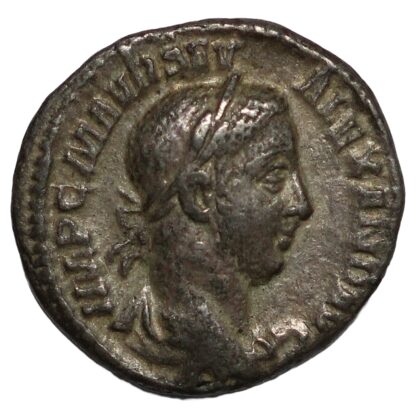 Ancient Roman Imperial Silver Coin Severus Alexander AR Denarius AD 226 Annona - Image 2