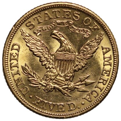 United States 1907 Liberty Head Half Eagle $5 Philadelphia Mint Gold Coin - Image 3