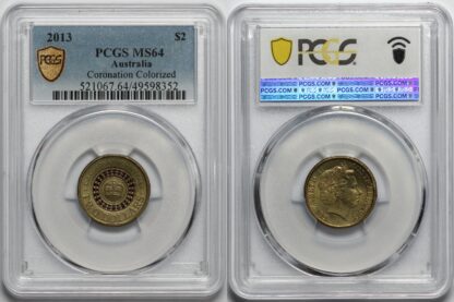 PCGS Graded MS64 Australia 2013 Coronation Purple Coloured $2 Uncirculated Coin - Image 2