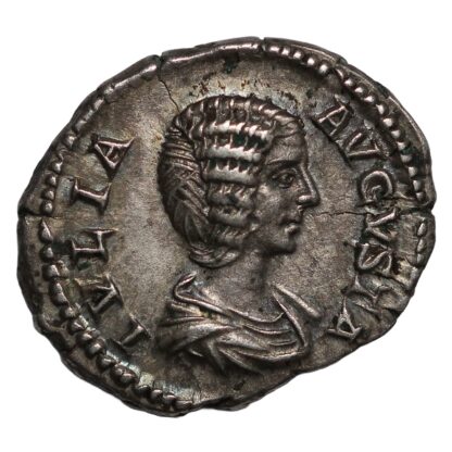 Ancient Roman Imperial Silver Coin Julia Domna AR Denarius AD 196-211 Fortuna - Image 2