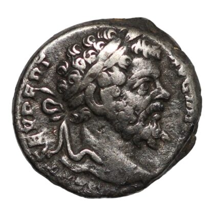 Ancient Roman Imperial Silver Coin Septimius Severus AR Denarius AD 197 Sol - Image 2