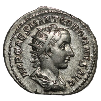 Ancient Roman Imperial Silver Coin Gordian III AR Antoninianus AD 238-239 Virtus - Image 2