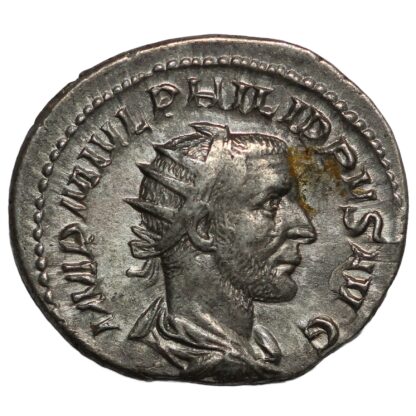 Ancient Roman Imperial Silver Coin Philip I AR Antoninianus AD 244-247 Victory - Image 2