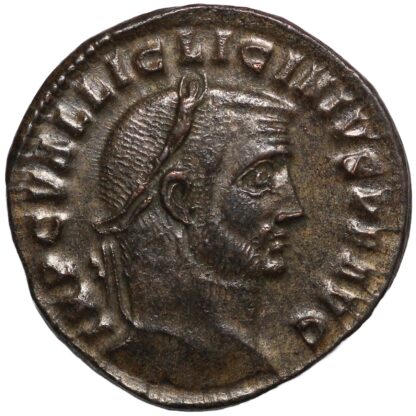 Ancient Roman Imperial Coin Licinius Æ Silvered Follis AD 312 Heraclea Jupiter - Image 2