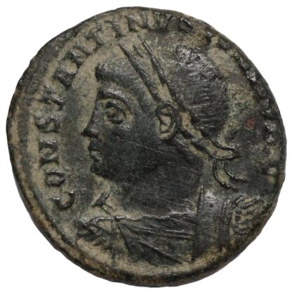 Ancient Roman Imperial Coin Constantine II Caesar Æ AD 326 Rome Campgate - Image 2