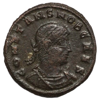 Ancient Roman Imperial Coin Constans Caesar Æ AD 335-6 Thessalonica Two Soldiers - Image 2
