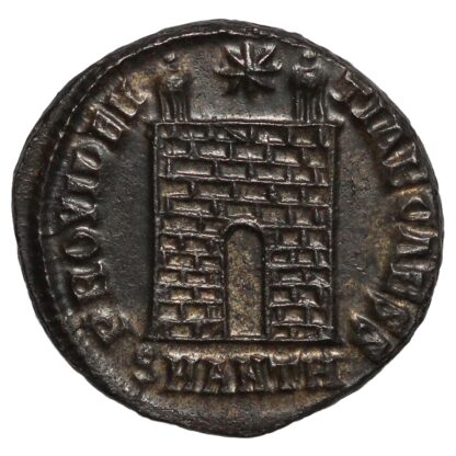 Ancient Roman Imperial Coin Constantius II Æ AD 325-6 Antioch Campgate - Rare - Image 3