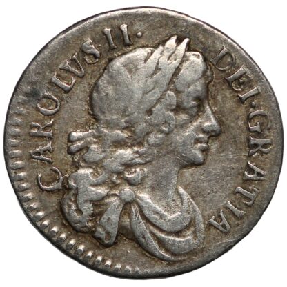 Great Britain 1677 Twopence Charles II S-3388 English Milled Silver Coin - Image 2