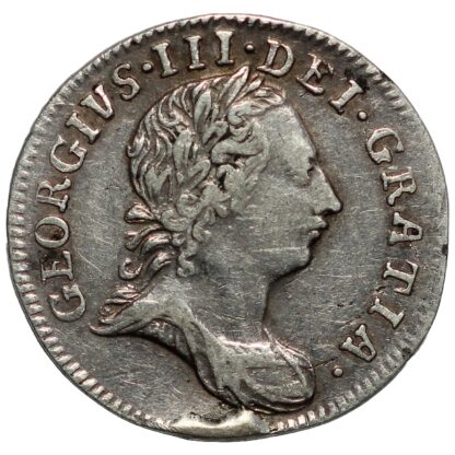 Great Britain 1762 Threepence George III S-3753 Early Milled Silver Coin - Image 2