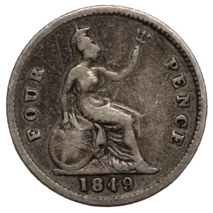 Great Britain 1849 Groat/Fourpence 4D Victoria S-3913 Silver Coin - Image 3
