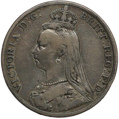 Great Britain 1888 Crown Victoria Jubilee Head Narrow Date S-3921 Silver Coin - Image 2