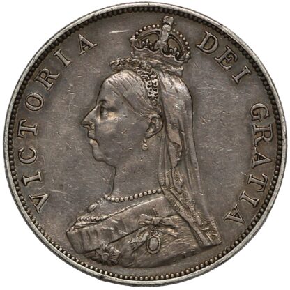 Great Britain 1889 Double Florin Victoria Jubilee Head Silver Coin - Image 2