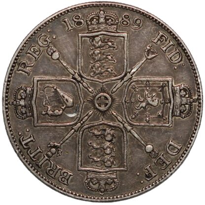 Great Britain 1889 Double Florin Victoria Jubilee Head Silver Coin - Image 3