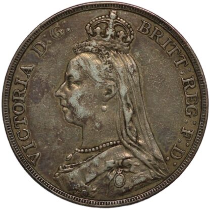 Great Britain 1891 Crown Victoria Jubilee Head S-3921 Large Sterling Silver Coin - Image 2