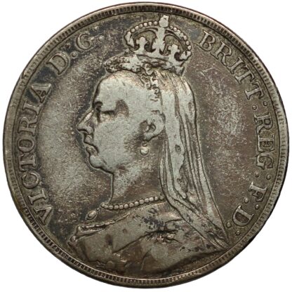 Great Britain 1892 Crown Victoria Jubilee Head S-3921 Large Sterling Silver Coin - Image 2