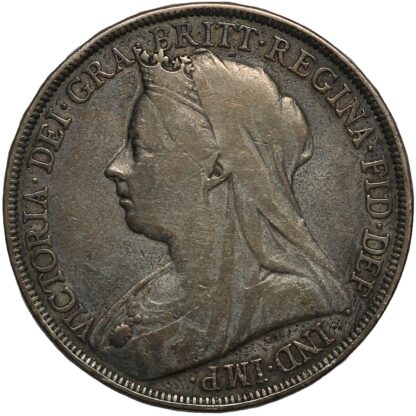 Great Britain 1895-LVIII Crown Victoria Old Head S-3937 Sterling Silver Coin - Image 2