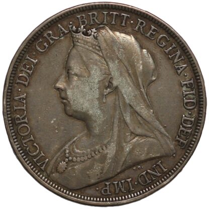 Great Britain 1897-LXI Crown Victoria Old Head S-3937 Sterling Silver Coin - Image 2