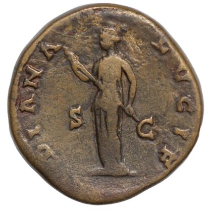Ancient Roman Imperial Coin Faustina II AD 161-176 Æ Sestertius Rome Mint Diana - Image 3