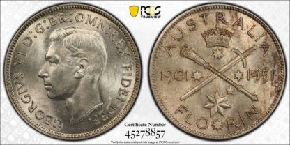 PCGS Graded MS64 Australia 1951 Federation Jubilee Florin Choice Unc Silver Coin - Image 2