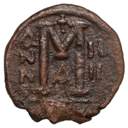 Ancient Byzantine Coin Justin II & Sophia AD 568/9 (Year 4) Æ Follis Nicomedia - Image 3