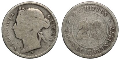 Mauritius 1877-H 20 Cents