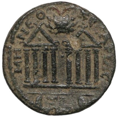 Ancient Roman Provincial Coin Pontus Neocaesarea Valerian I AD 255/6 Æ Temple - Image 3