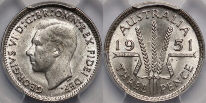 Australia 1951 Threepence 3D MS64