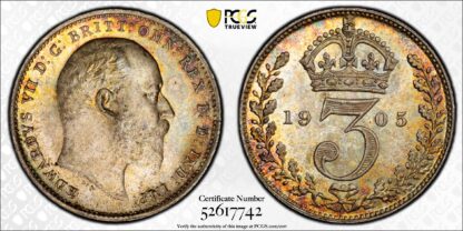 PCGS Graded PL65 Great Britain 1905 Maundy Threepence 3D Prooflike Silver Coin - Image 3