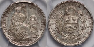 Peru 1910 Dinero MS63