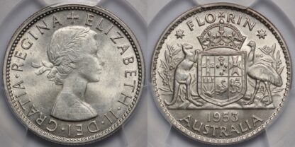 Australia 1953 Florin Large Denticles MS62