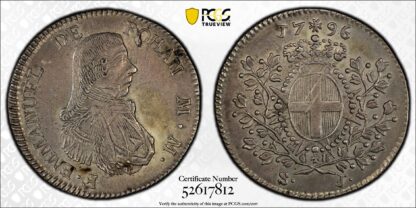 PCGS AU55 Order of Malta 1796 Scudo Emmanuel de Rohan Silver Coin Rare Top Pop - Image 3