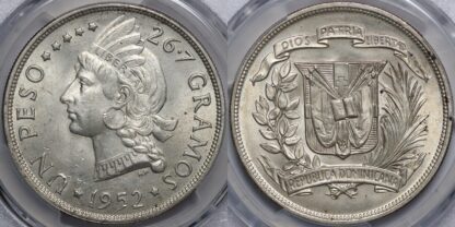Dominican Republic 1952 Peso MS64