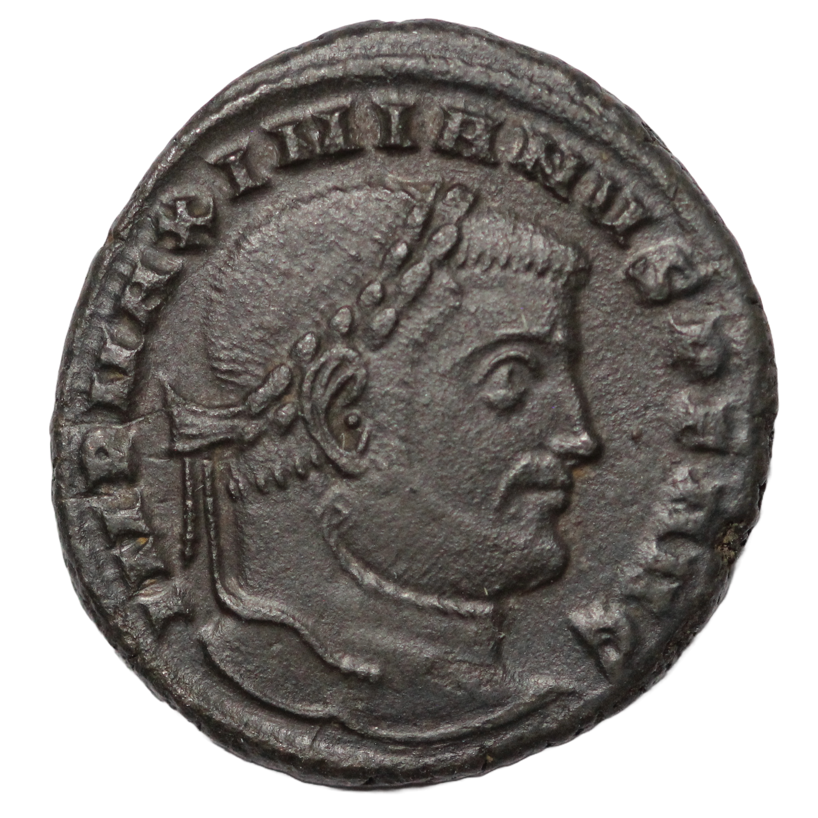 Ancient Roman Imperial Coin Galerius Maximian Æ Follis AD 309-310 Genius - Image 2