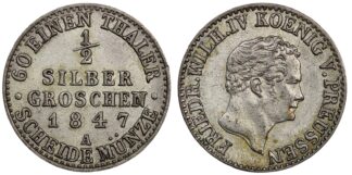 German States 1847-A PRUSSIA 1/2 Silber Groschen KM# 434 World Silver Coin