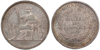French Indo-China 1898-A 1 Piastre Paris Mint KM# 5a.1 World Silver Coin
