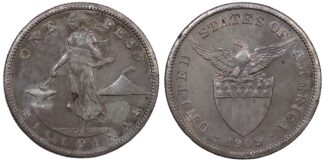Philippines 1909-S Peso World Silver Coin