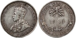 British West Africa 1913 2 Shillings KM# 13 World Silver Coin