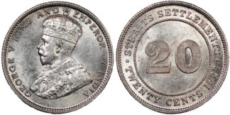 Straits Settlements 1927 20 Cents KM# 30b World Silver Coin