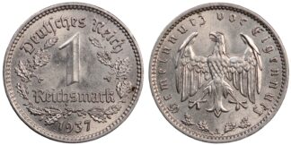 Germany - Third Reich 1937-A 1 Reichsmark KM# 78 Nickel World Coin