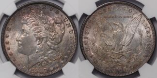 NGC Graded MS65 United States 1887 Morgan Dollar $1 Gem Uncirculated Silver Coin