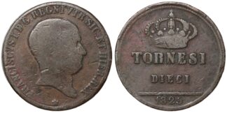 Italian States - Naples 1825 10 Tornesi KM# 293 Francesco I World Copper Coin