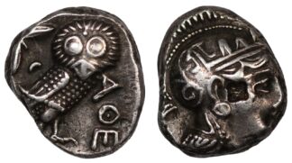 Ancient Greek Silver Coin Attica Athens AR Tetradrachm c. 353-294 BC Athena/Owl
