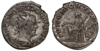 Ancient Roman Imperial Coin Trebonianus Gallus AD 251-3 AR Ant. Juno